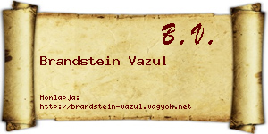 Brandstein Vazul névjegykártya